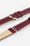 Hirsch RAINBOW Lizard Embossed Leather Watch Strap in BURGUNDY