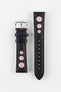 Hirsch RALLY Natural Leather Racing Watch Strap in BLACK & RED