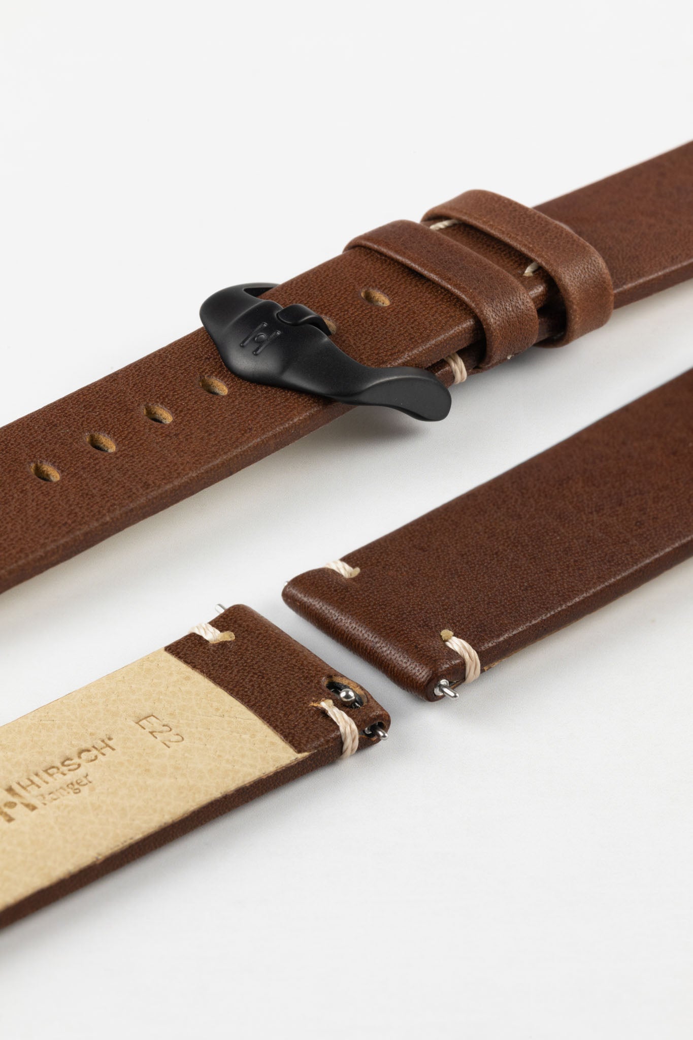 Hirsch Ranger Retro Watch Strap | Brown | WatchObsession UK