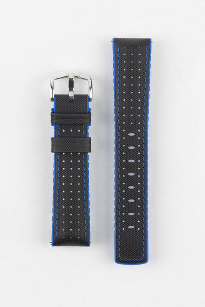 Hirsch Robby Sailcloth Black Blue Hirsch Straps Watch Obsession