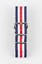 Hirsch RUSH Nylon One-Piece Watch Strap in BLUE / WHITE / RED