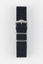 Black One-Piece Watch Strap with Polished Silver Hardware