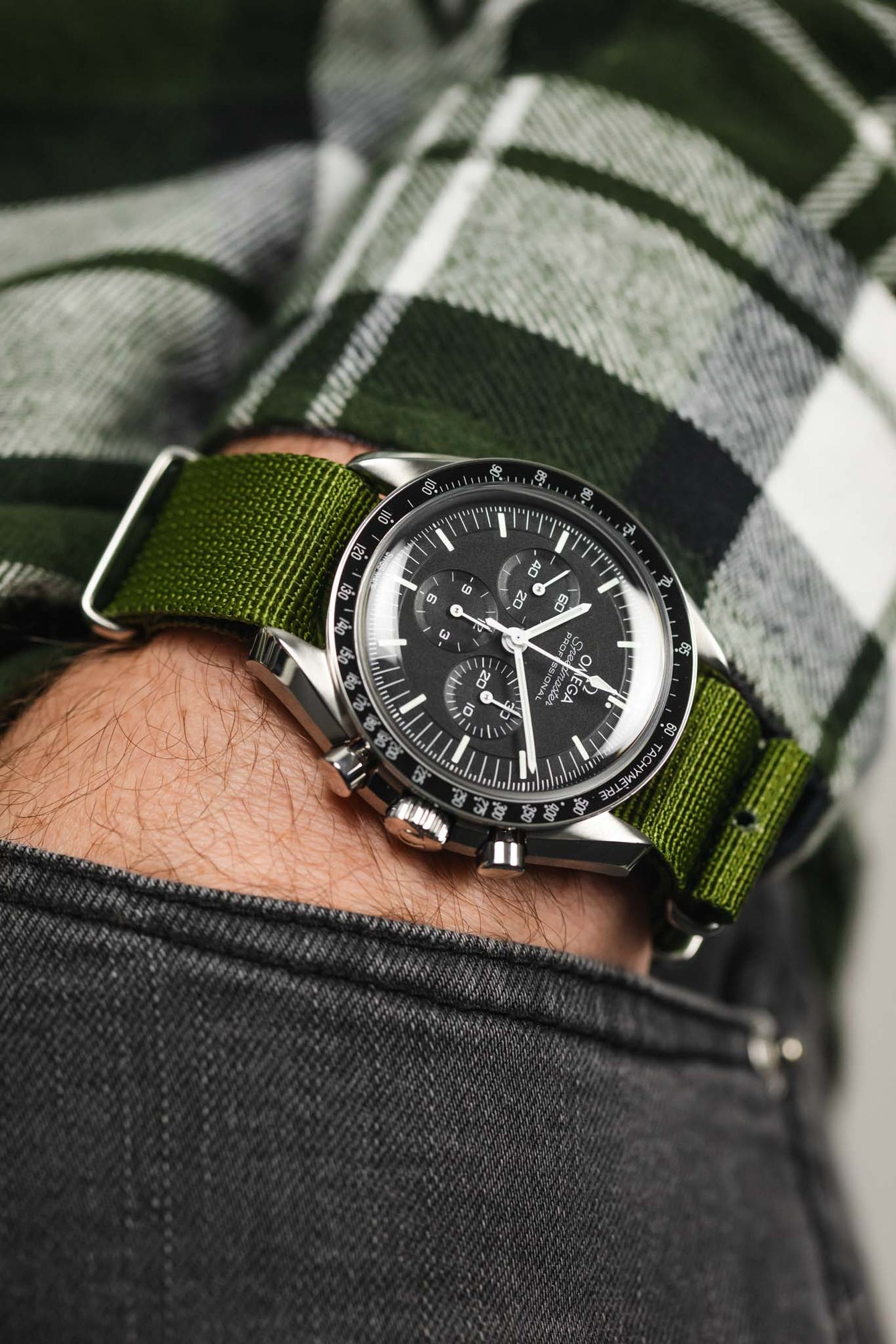 Speedmaster Hirsch Nato Strap Recycled Polyester Military Watch