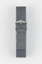 Grey One-Piece Watch Strap with Polished Silver Hardware