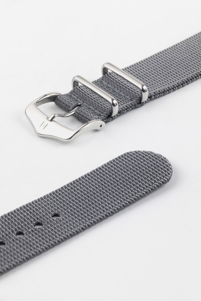 Hirsch RUSH RECYCLED Polyester Watch Strap in GREY