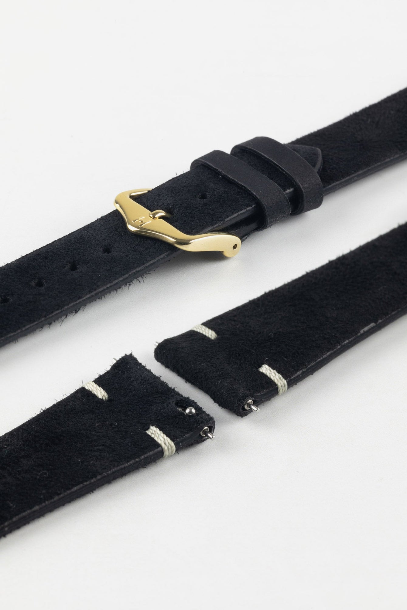 Hirsch SERRO Suede Watch Strap in BLACK