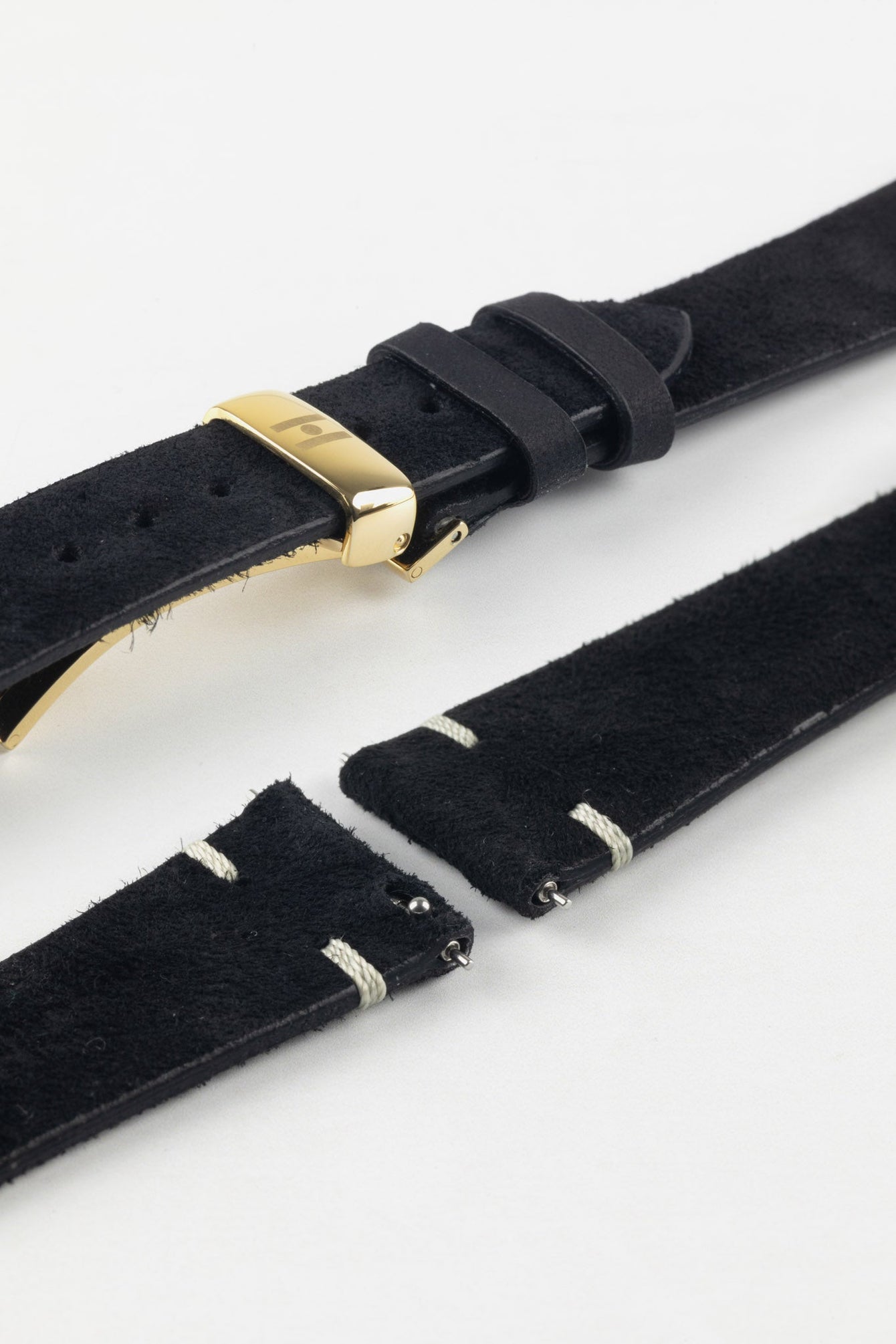 Hirsch SERRO Suede Watch Strap in BLACK