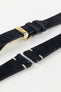 Hirsch SERRO Suede Watch Strap in BLACK
