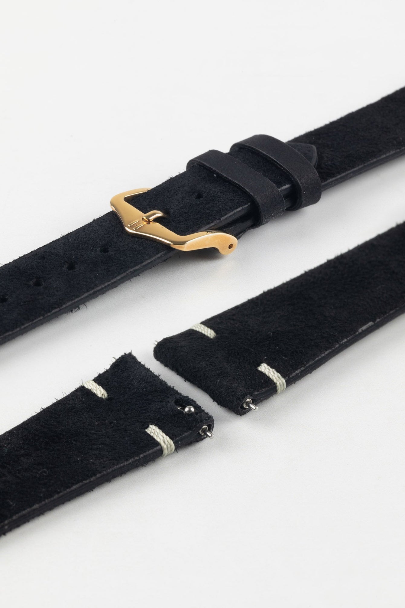 Hirsch SERRO Suede Watch Strap in BLACK