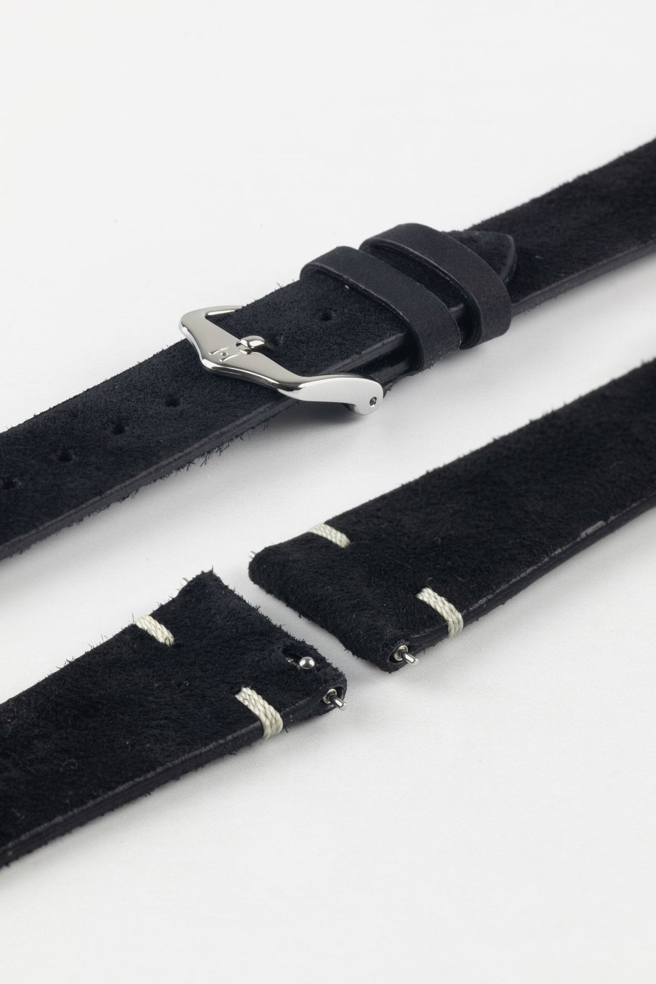 Hirsch SERRO Suede Watch Strap in BLACK