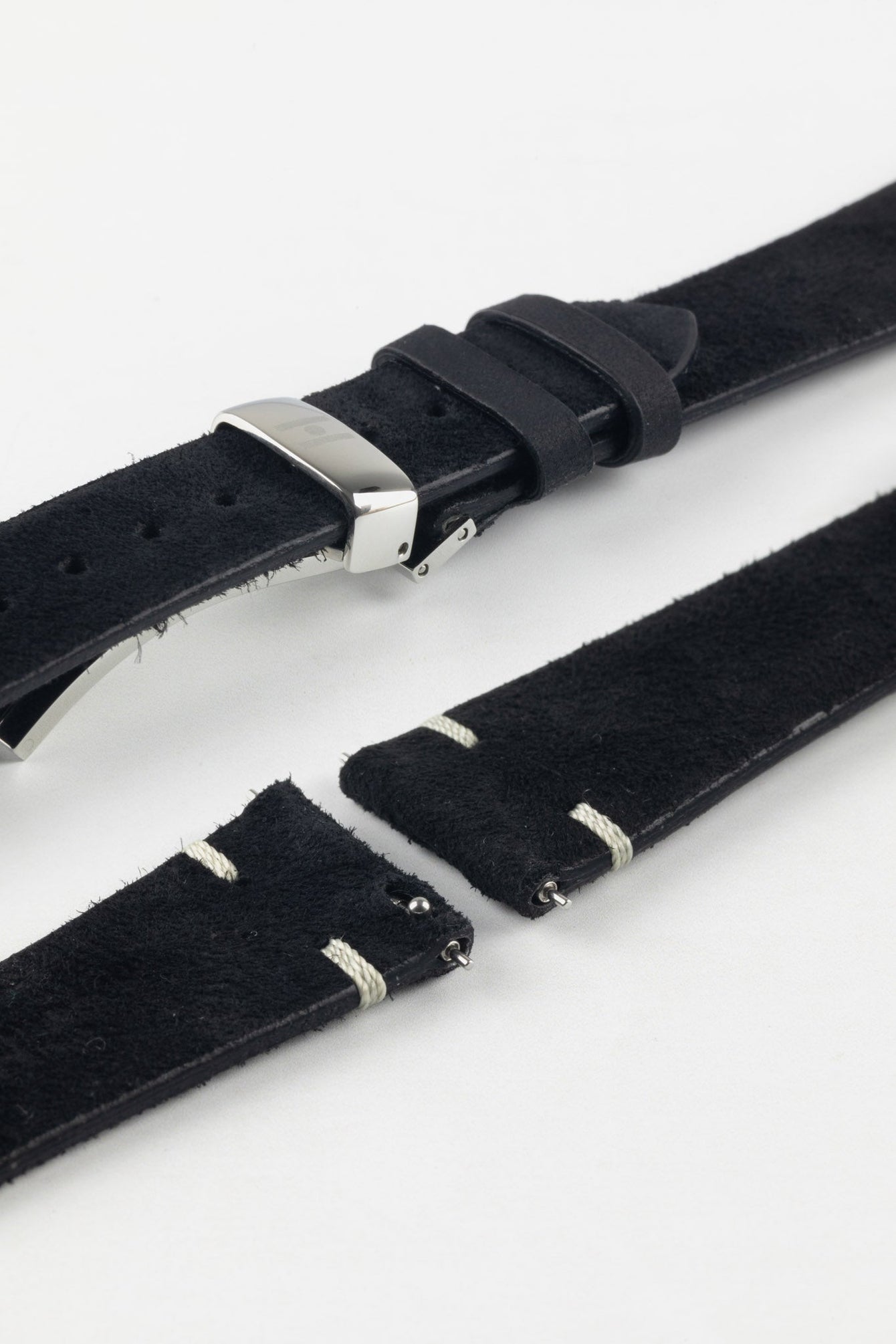 Hirsch SERRO Suede Watch Strap in BLACK