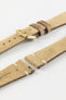 Hirsch SERRO Suede Watch Strap in Gold Brown