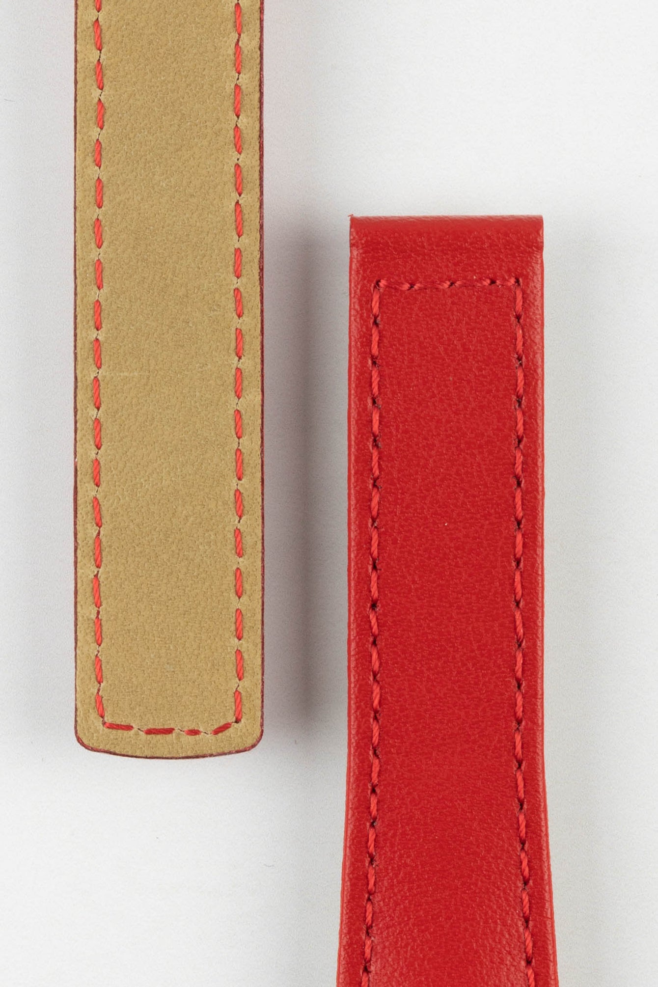 Hirsch SPEED Calfskin Deployment Watch Strap in RED