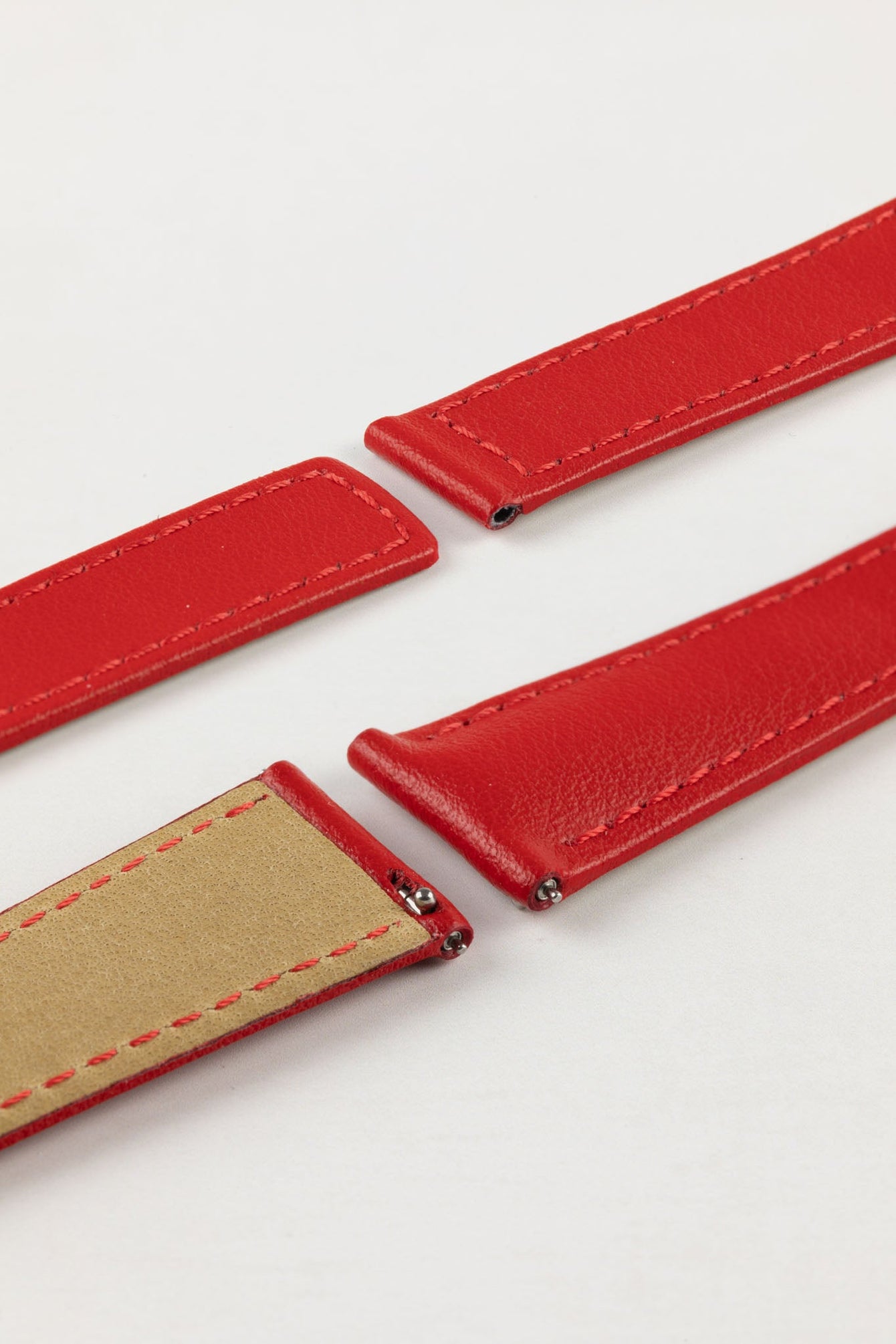 Hirsch SPEED Calfskin Deployment Watch Strap in RED