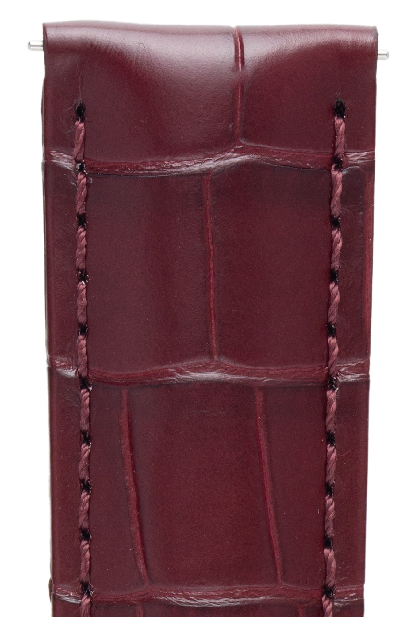  alligator watch strap burgundy