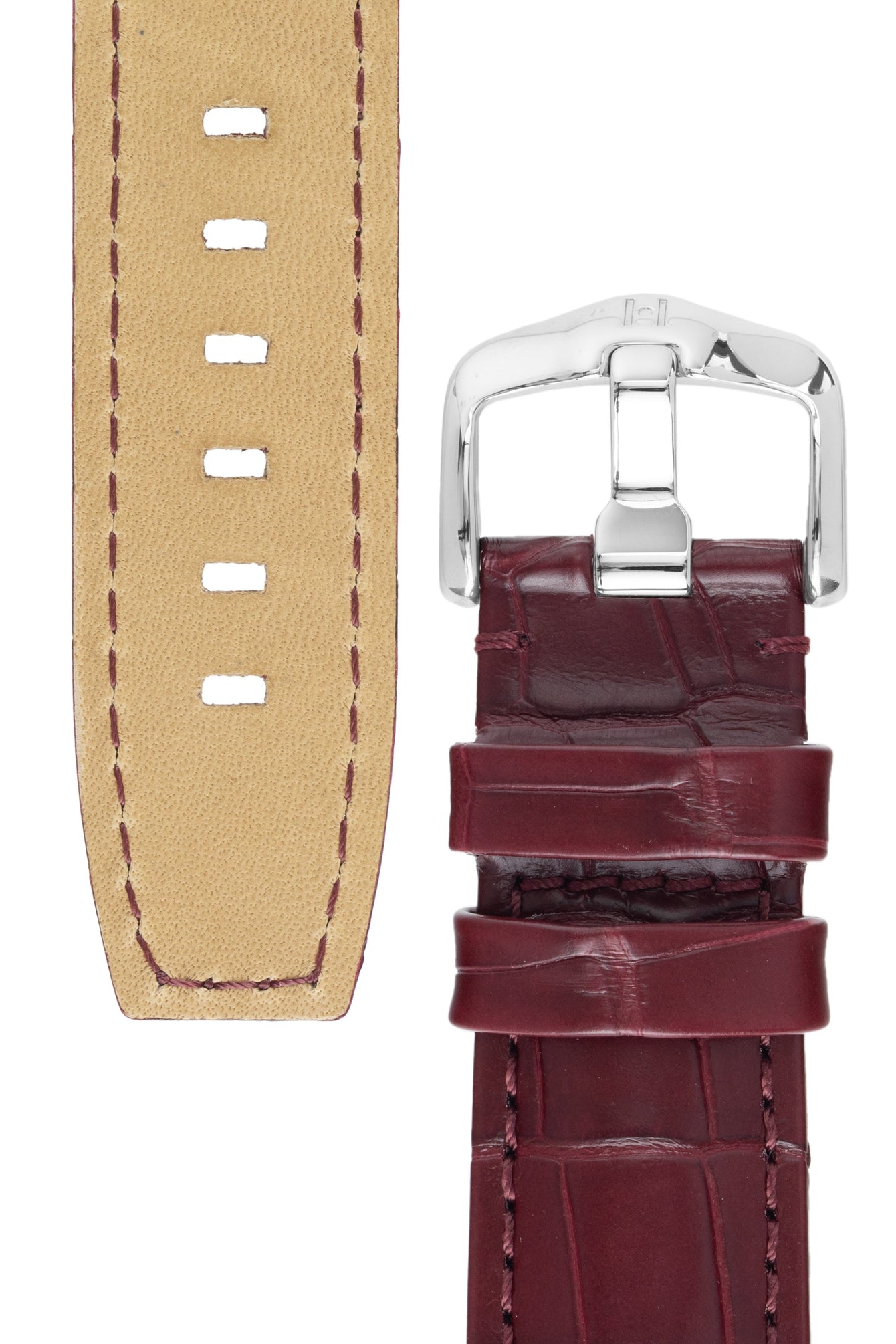 burgundy alligator watch strap 