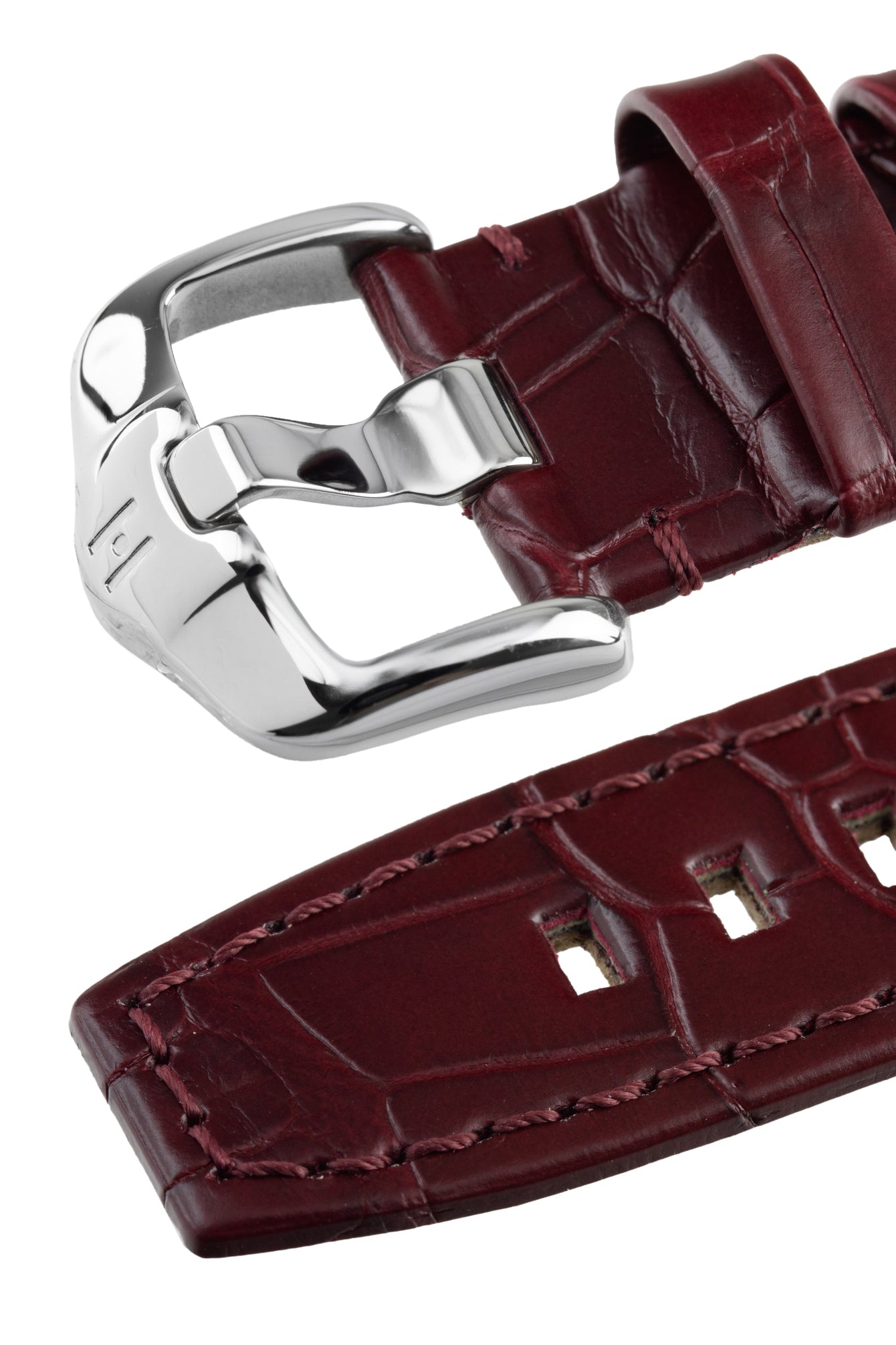 burgundy alligator watch strap 