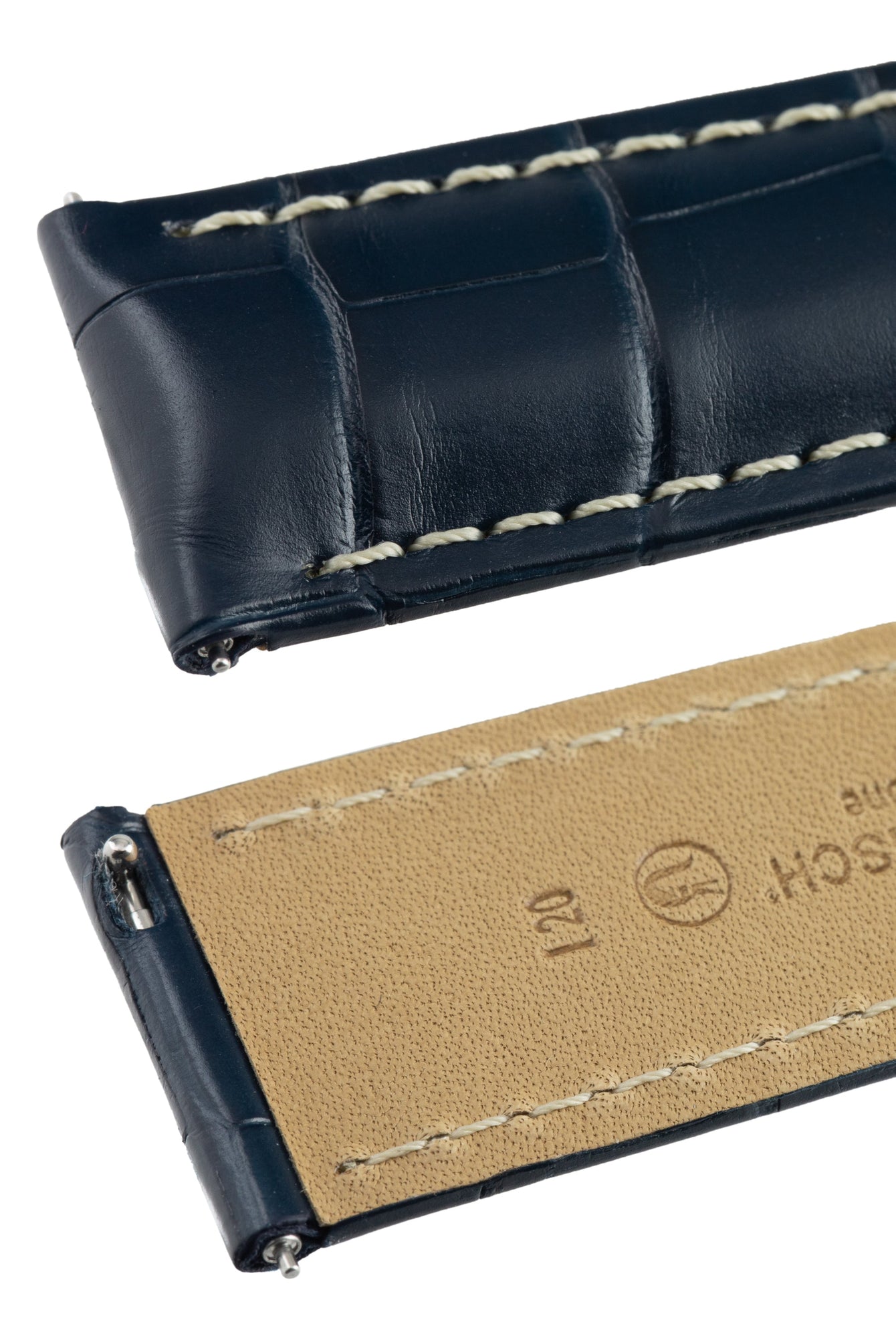 blue alligator leather strap 