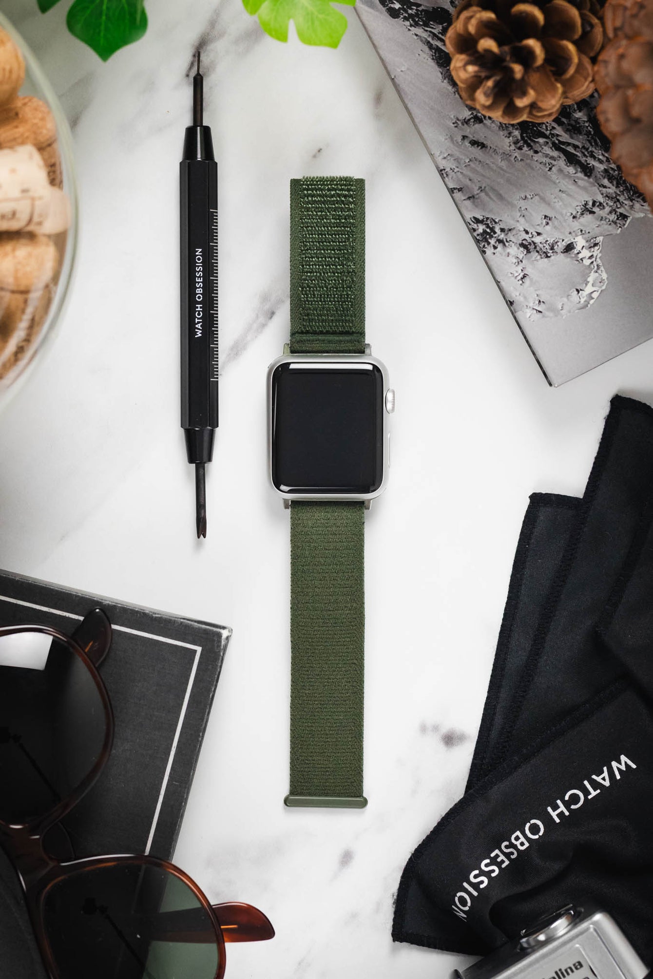 Hirsch VOCEM Fabric Watch Strap in GREEN