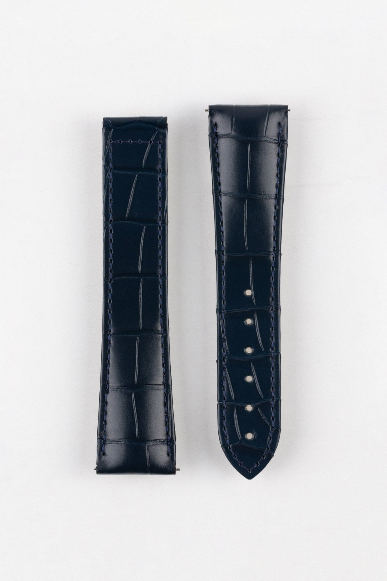 Hirsch VOYAGER Alligator Deployment Watch Strap in BLUE
