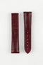 Hirsch VOYAGER Alligator Deployment Watch Strap in BURGUNDY