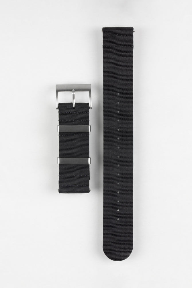 ISOSWISS CLASSIC 2-Piece Rubber Watch Strap in BLACK
