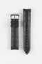 ISOSWISS SKINSKAN Alligator-Embossed Rubber Watch Strap in BLACK with White Stitch