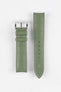 ISOSWISS SKINSKAN Alligator-Embossed Rubber Watch Strap in KHAKI GREEN with White Stitch