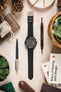 ISOSWISS WAFFLE Textured Rubber Diving Watch Strap in BLACK