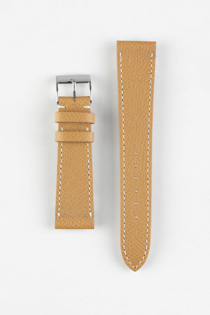 JPM Italian Elegant Print Leather Watch Strap in BEIGE