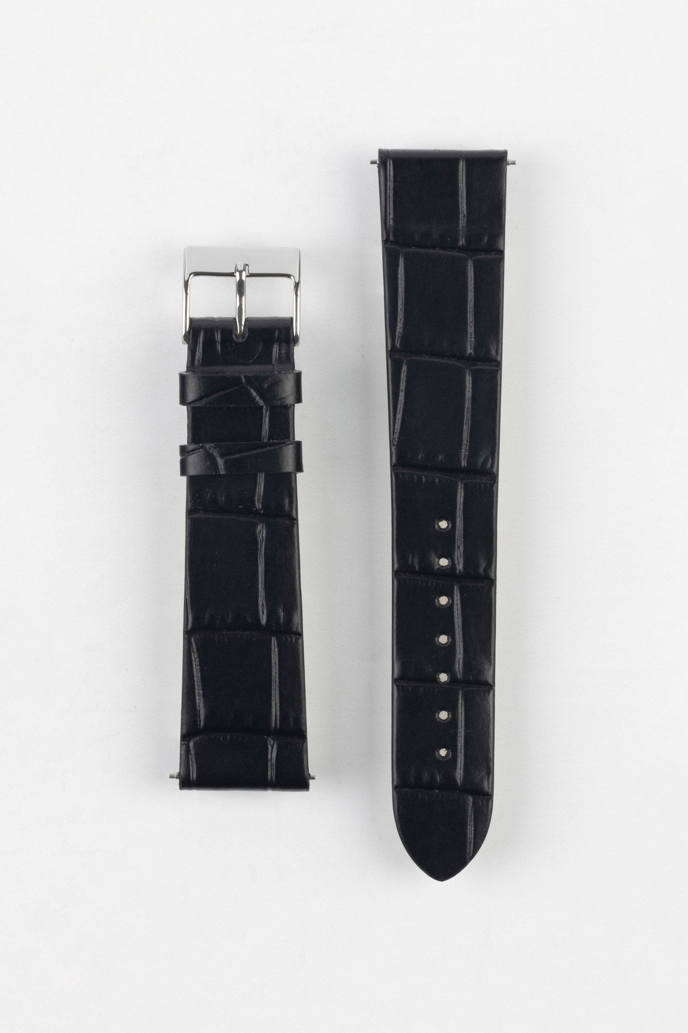 JPM Watch Strap Black AlligatorEmbossed WatchObsession Watch