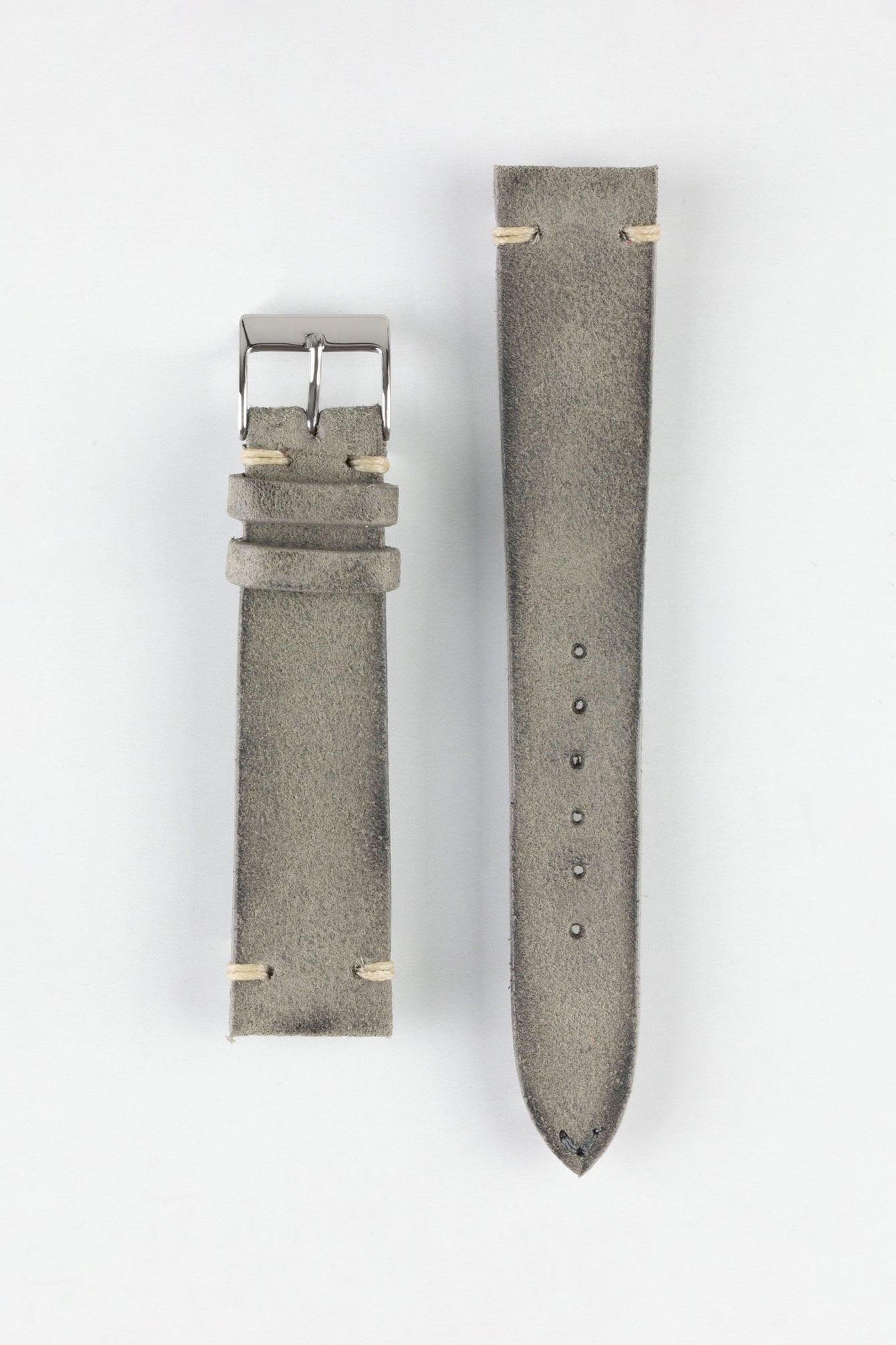 JPM Italian Distressed Tasso Leather Watch Strap in GREY