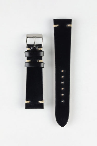 JPM Italian Shell Cordovan Watch Strap in BLACK