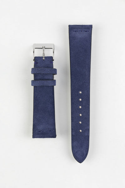 JPM Italian Suede Leather Watch Strap in BLUE