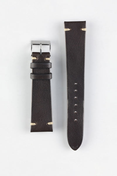 JPM Italian Vintage Leather Watch Strap in DARK BROWN