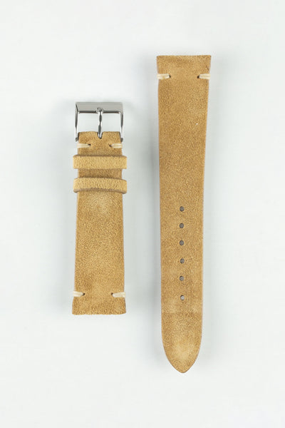 JPM Italian Vintage Suede Leather Watch Strap in BEIGE