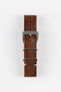 JPM Italian Leather One-Piece Watch Strap in DISTRESSED BROWN