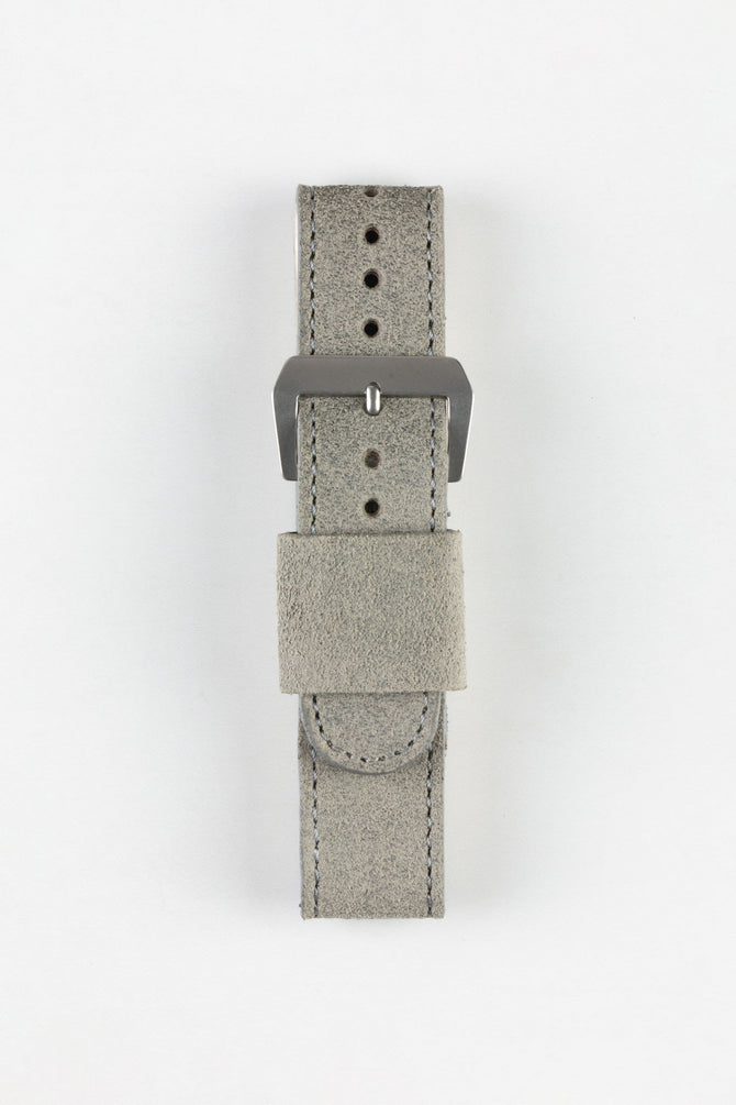 JPM Italian Leather One-Piece Watch Strap in TASSO GREY with Single Leather Keeper
