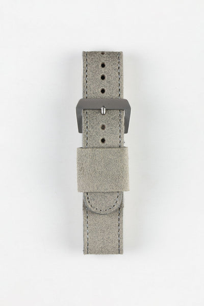 JPM Italian Leather One-Piece Watch Strap in TASSO GREY with Single Leather Keeper