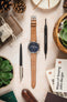 JPM Italian Vintage Leather Racing Watch Strap in PEANUT