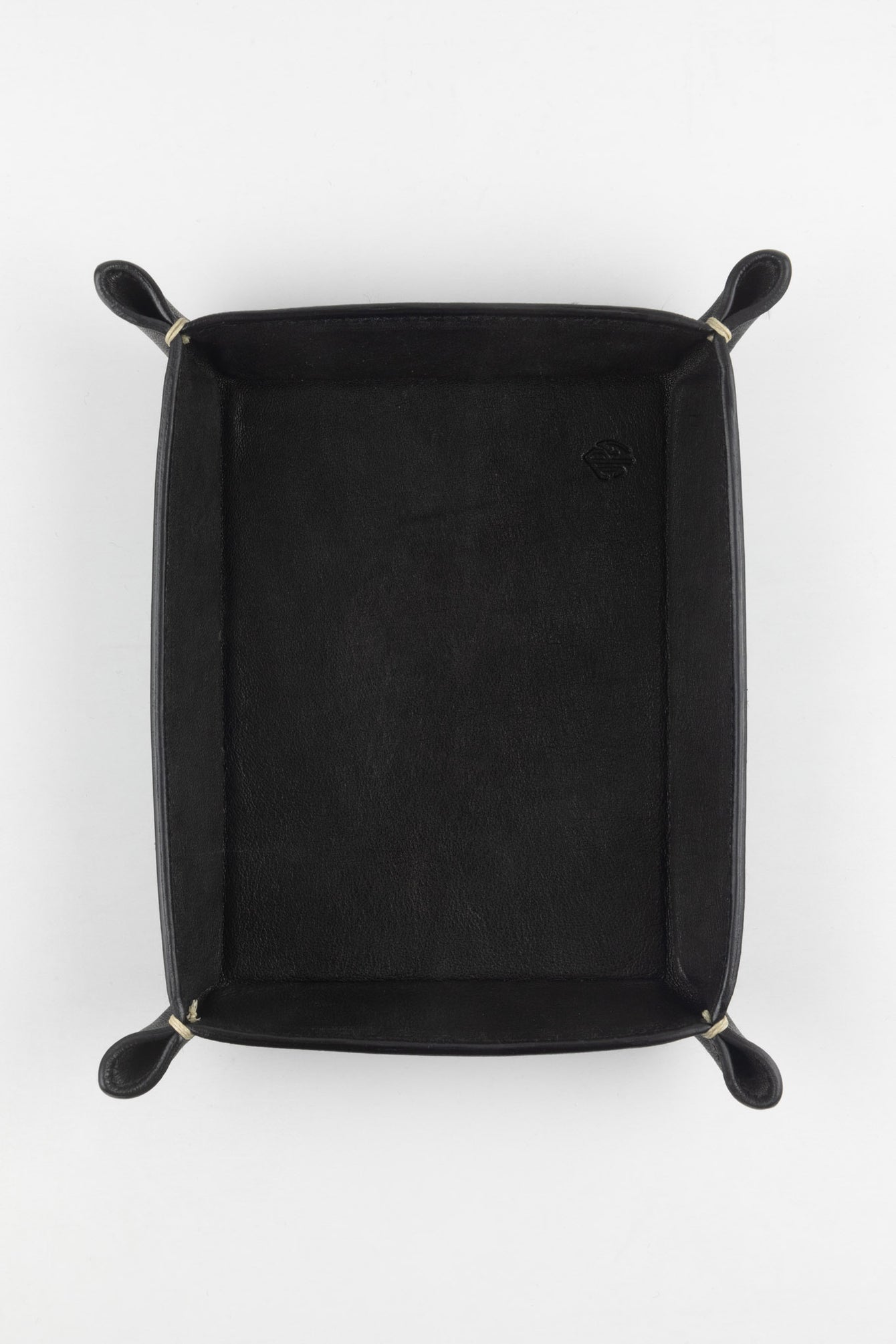 JPM Small Leather Valet Tray in BLACK