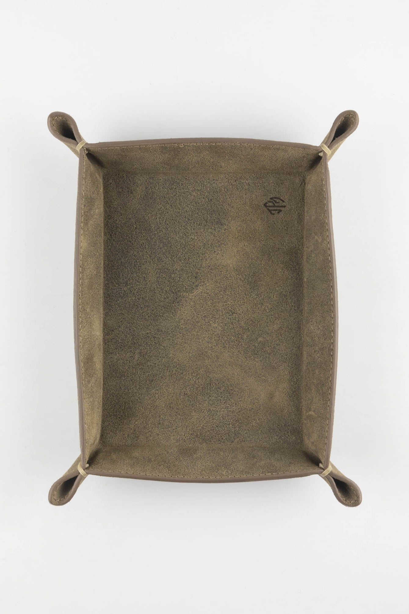 JPM Small Suede Leather Valet Tray in GREY