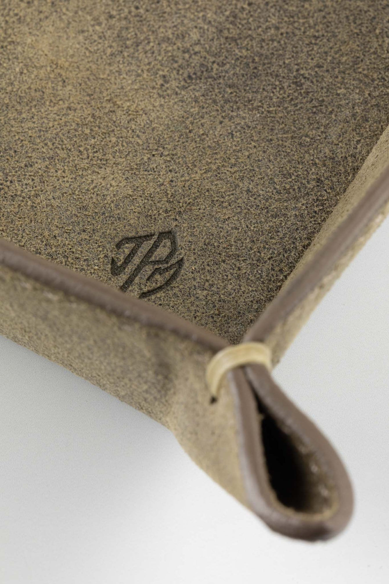 JPM Small Suede Leather Valet Tray in GREY