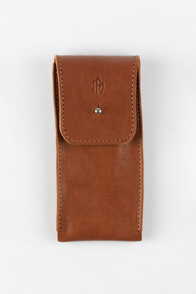 JPM Single Watch Leather Travel Pouch in Tan