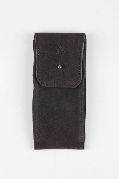 JPM Single Watch Vintage Suede Travel Pouch in DARK BROWN