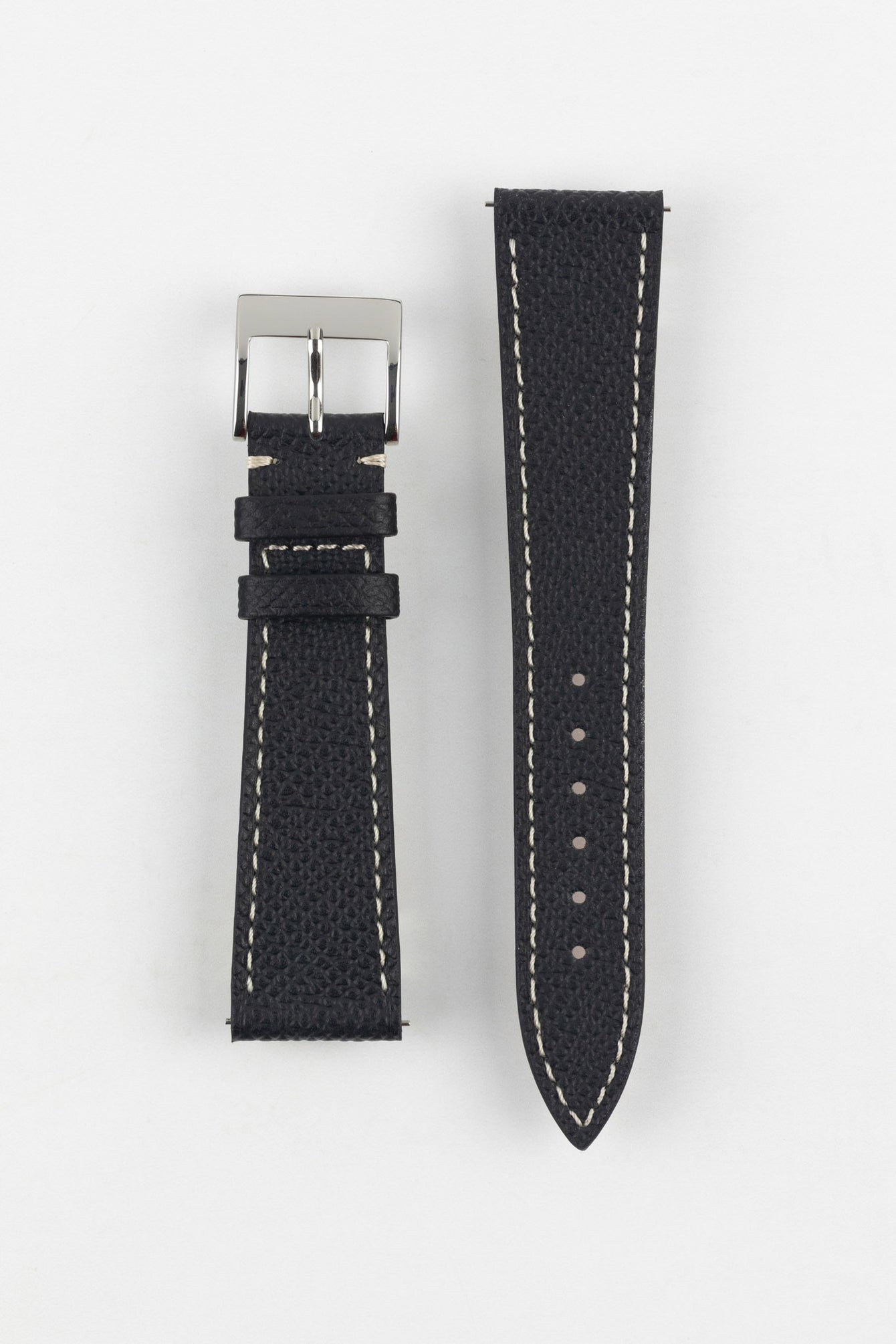 Flat Epsom Watch Strap in Black