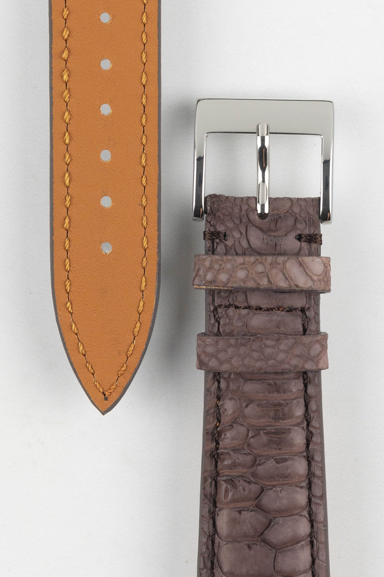 Classic Gallo Leather Watch Strap in Matte Vintage Brown