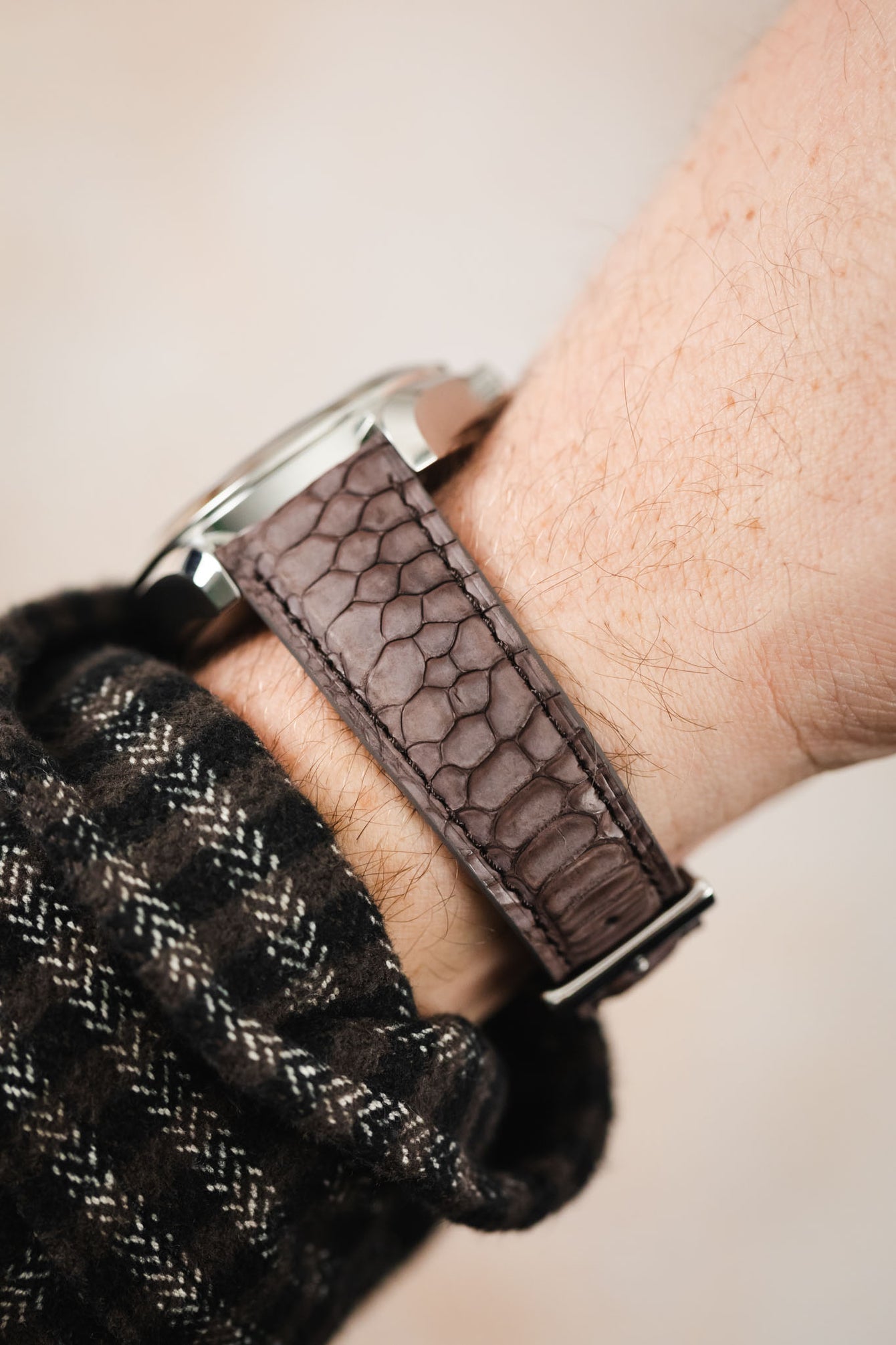 Classic Gallo Leather Watch Strap in Matte Vintage Brown