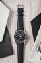 Classic Saffiano Leather Watch Strap in Black
