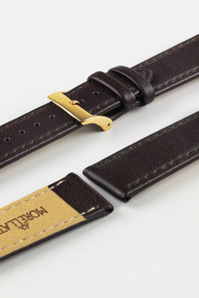 Morellato ABETE Buffalo-Embossed Vegan Leather Watch Strap in BROWN